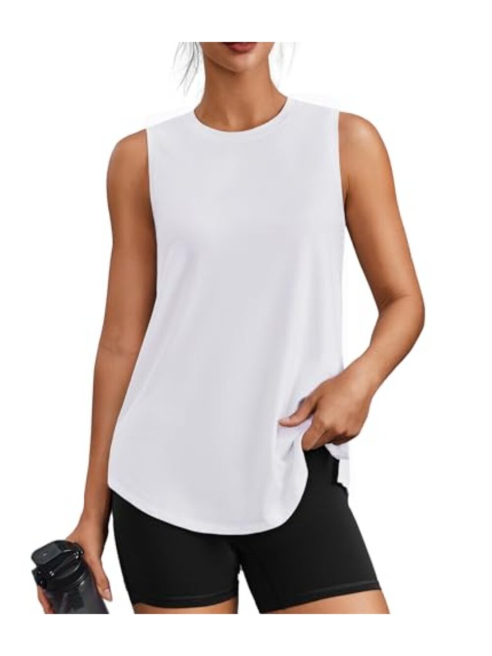 PINSPARK Workout Tank Top Women UPF 50 Side Slits Athletic Gym Shirt